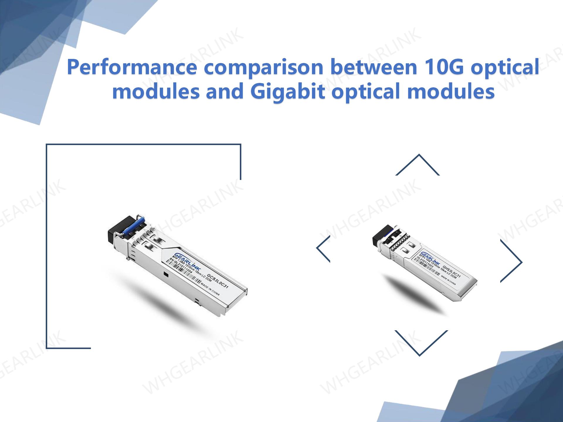 Performance comparison between 10G optical modules and Gigabit optical modules