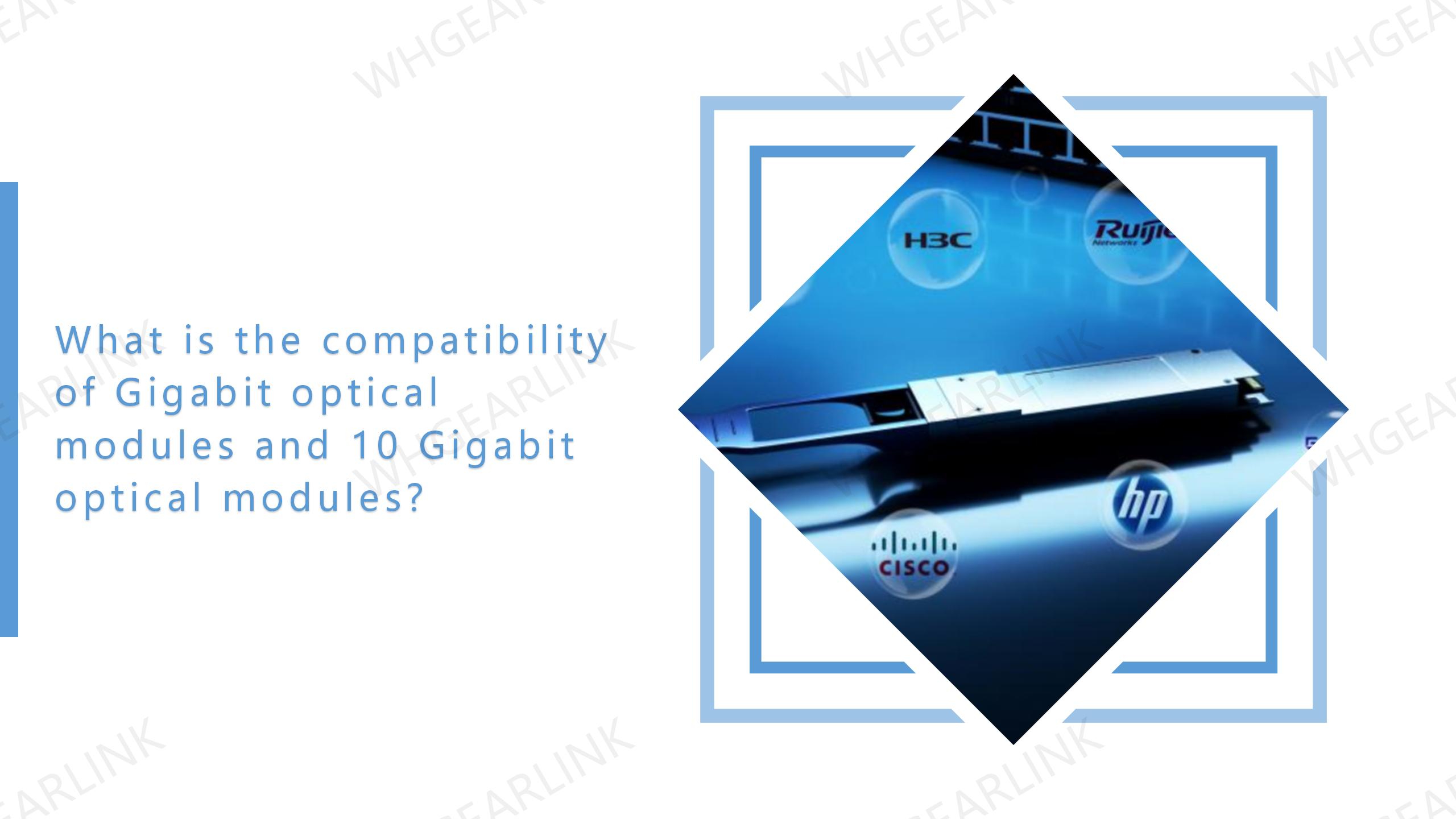 What is the compatibility of Gigabit optical modules and 10 Gigabit optical modules?